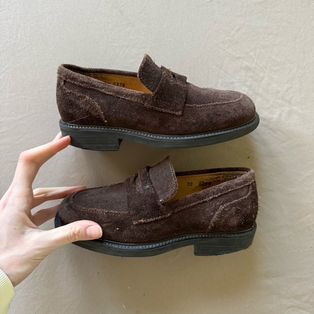 Kids MANIQUI Suede Penny Loafer Dress Shoes